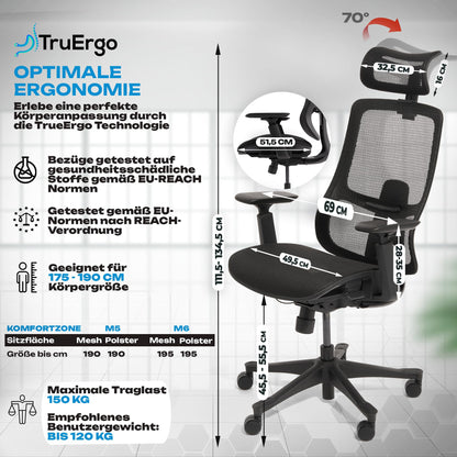 VALKENSTOL M5 Ergonomischer Bürostuhl - Mesh Sitz Testsieger