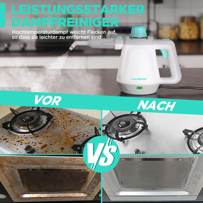 HAUSHOF Dampfreiniger Handgerät 450 ml mit 8 Zubehörteilen, 1200 W