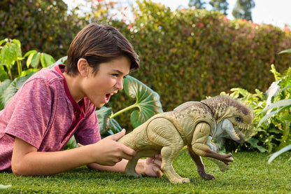 Mattel Jurassic World Bösewicht Dino Doppelattacke Actionfigur - 56 cm