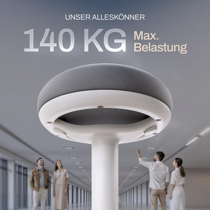 Wohnperle ergonomischer 2in1 Bürohocker höhenverstellbar – Weiss