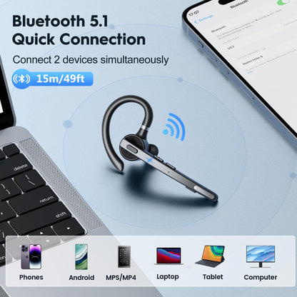 New Bee M53 Bluetooth Headset mit 72 h Spielzeit und Ladecase