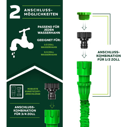 TRESKO flexiSchlauch Flexibler Gartenschlauch 45 m dehnbar