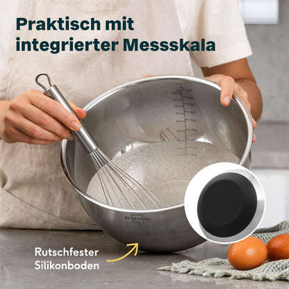 SILBERTHAL Edelstahl Rührschüsseln 5er Set mit Deckel