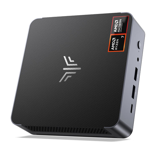 NiPoGi AM21 Mini PC Ryzen 7 8745HS - 32GB DDR5 1TB SSD. Kompakter, schwarzer Computer für Büro, Entertainment, Gaming.