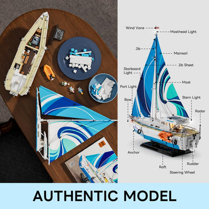 FUNWHOLE Segelboot La Brisa Modellbausatz – LED-Beleuchtung