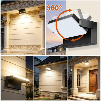 ledmo LED Wandleuchte Aussen 60W 5000 Lumen 3000K schwenkbar IP65