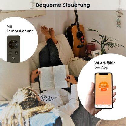 Könighaus 450W Smart Dual-Infrarotheizung V2 – Schwarz