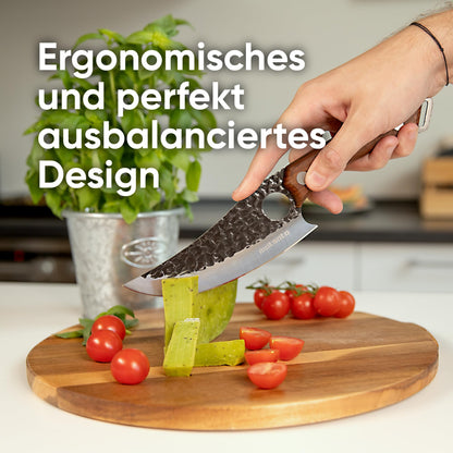 Matsato Küchenmesser mit Lederscheide, japanischer Stahl, 15 cm