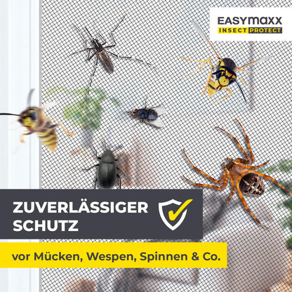 EASYmaxx Fliegengitter Fenster Magic Click, 4 Stück, 150 x 130 cm