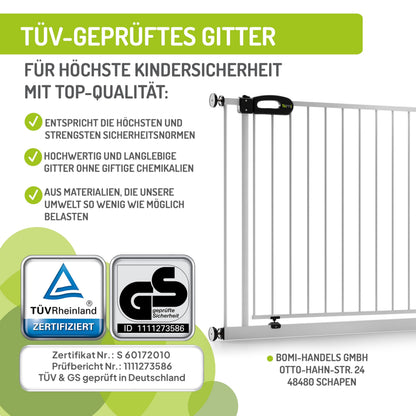 BOMI Türschutzgitter Merle XXL weiss - Klemmgitter 73-81 cm