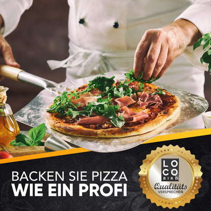 Loco Bird Pizzastein Set für Backofen & Gasgrill mit Pizzaschieber