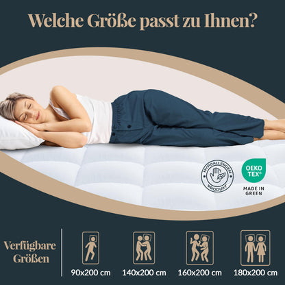 GMTextiles Topper 160x200cm - 5cm Hoher Schlafkomfort