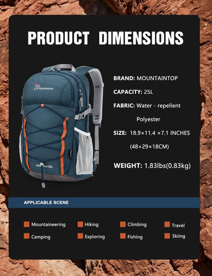 Mountaintop Wanderrucksack 25L Trekkingrucksack Outdoor Nebelblau