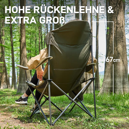 EVER ADVANCED Luxus Campingstuhl faltbar - 160KG, hoher Rücken