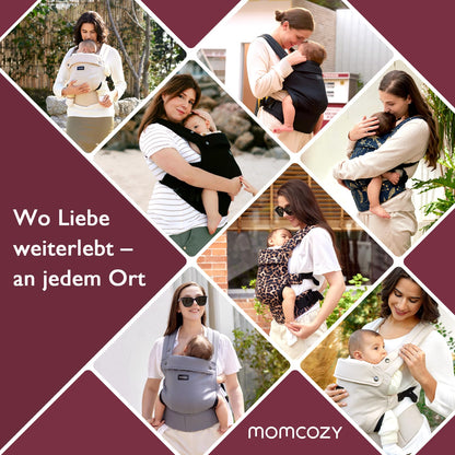 Momcozy Babytrage aus Baumwolle, ergonomisch, 3,2-20 kg, Leopard