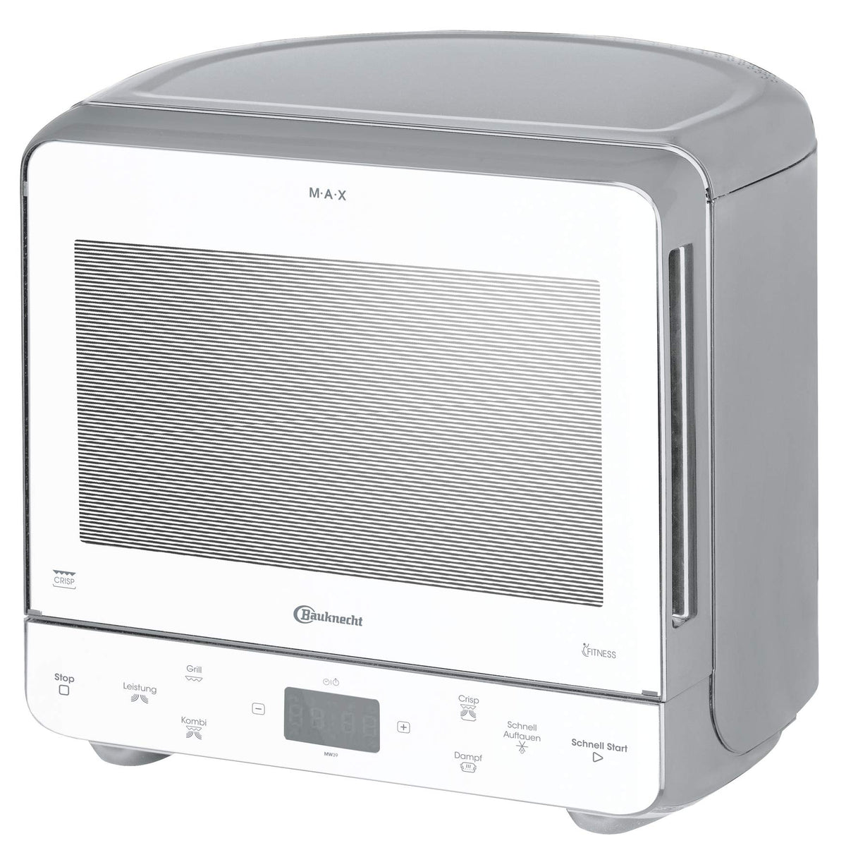 Bauknecht MW 39 WSL Mikrowelle mit Grill und Crisp-Funktion, 13 L in Weiss/Silber