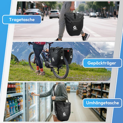 GUOOTU Gepäckträgertaschen 2er Set 56L - Schwarz