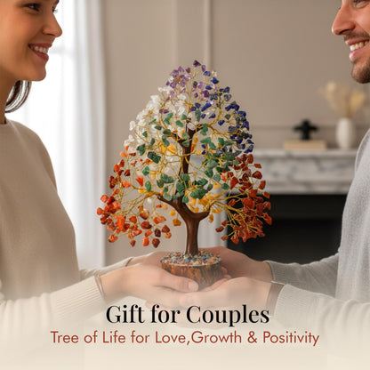 Crocon 7 Chakra Lebensbaum Kristallbaum handgefertigt 25–30 cm