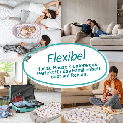 balelu Babynest für Neugeborene, Oeko-TEX Baumwolle, Beige
