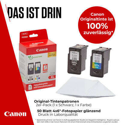 Canon PG-560XL/CL-561XL Original Tintenpatronen + Fotopapier