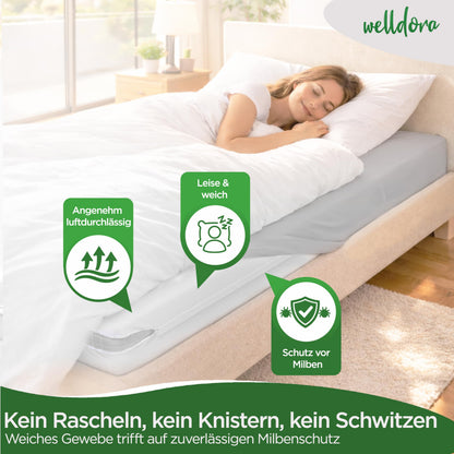 Welldora Milbenbezug Matratze 160x200 cm, Encasing für Allergiker