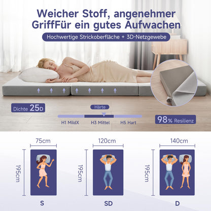 Z-hom Klappmatratze 120×195×10 cm, Faltmatratze mit waschbarem Bezug