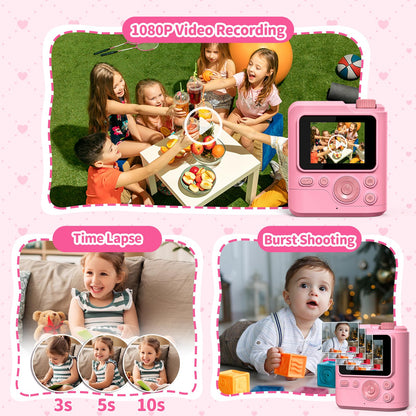 Gofunly H11 Kinderkamera Sofortbildkamera 1080P HD mit 32 GB Karte