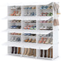 HOMIDEC Schuhregal 7-stufig für 42 Paar Schuhe, Steckregal Weiss, Würfelregal mit Metallrahmen