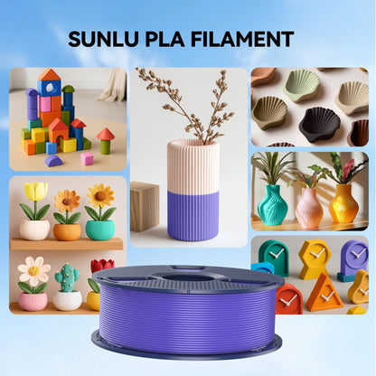 SUNLU PLA Filament 1.75 mm Schwarz, 4x 1 kg Spule für 3D Drucker