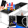 KESSER Beer Pong Tisch Set: Rechteckige, klappbare und höhenverstellbare Spieloberfläche zum Spielen von Beer Pong. Inkl. Kartenspiel.