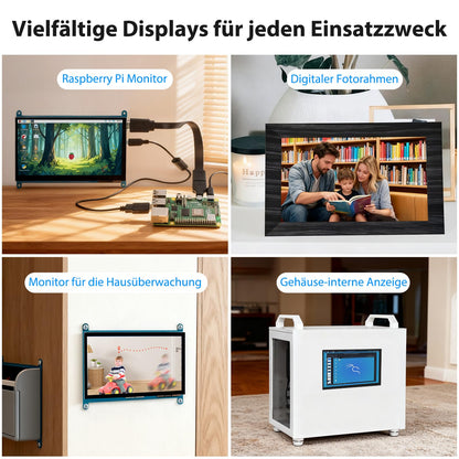 ELECROW 7 Zoll Touchscreen Monitor 1024x600 für Raspberry Pi