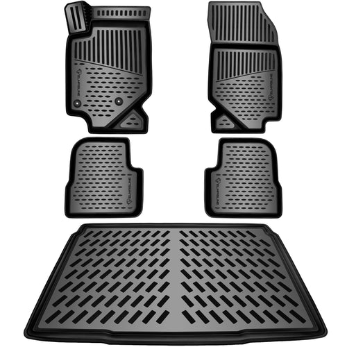 ELMASLINE 3D Gummimatten & Kofferraumwanne Set Opel Corsa F Verbrenner. Schwarz, passgenau. Schützt vor Schmutz und Nässe.