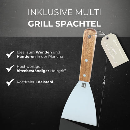HAVENHAUS Massive Plancha Grillplatte – Edelstahl 40x30cm