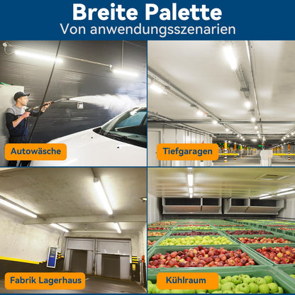 JESLED LED Feuchtraumleuchte 120cm 30W IP65 - 4er Set Neutralweiss