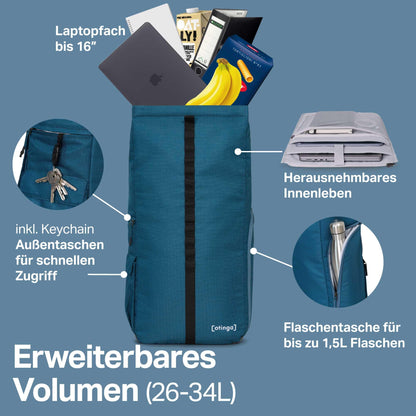 otinga® Flip V3 Fahrradtasche Rucksack 34L – für Gepäckträger