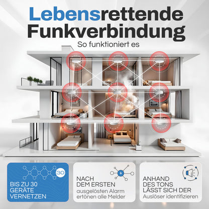 ALPENLUFT Funk-Rauchmelder & Hitzemelder 2in1, 10 Jahre, 5er Set