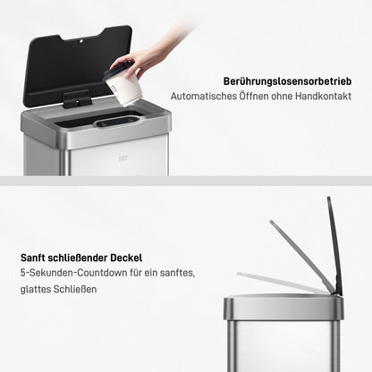 EKO Mirage-T 50L Sensor Mülleimer - Edelstahl rechteckig