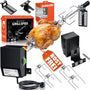 KESSER® elektrischer Edelstahl Grillspieß Set 107cm für Weber Spirit. Motorbetriebener Metallspieß für rotierendes Grillgut.
