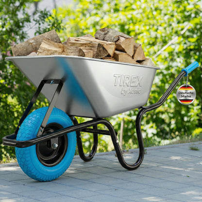 Xonic Tirex Schubkarre 100 l – verzinkte Wanne, PU-Vollgummirad