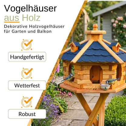 Deko-Shop-Hannusch Vogelhaus mit Futtersilo, Grösse L, schwarz