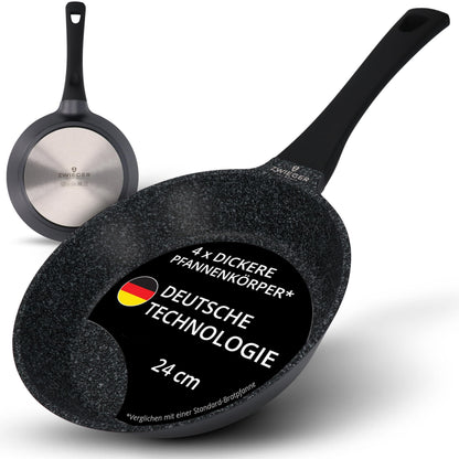 ZWIEGER Black Stone Bratpfanne 24 cm aus Aluguss, Induktion