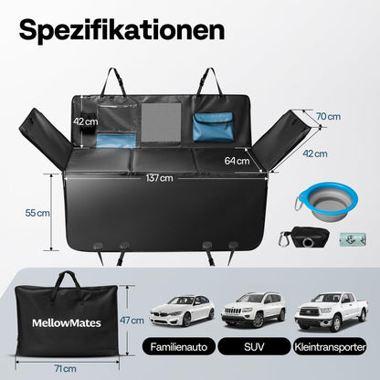 MellowMates Hundedecke Auto-Rückbank wasserdicht harte Unterseite