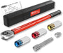 FAMEX 10886-3-RS Drehmomentschlüssel Set 1/2 Zoll 30-210 Nm mit Schoneinsätzen aus Chrom-Molybdän-Stahl
