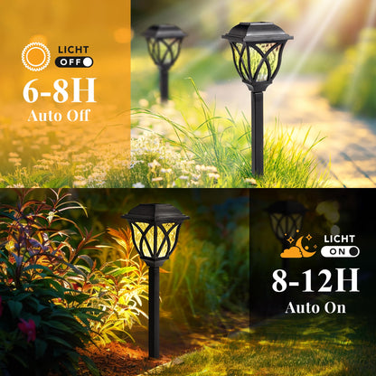 GIGALUMI Solar Gartenleuchten 6er-Set, LED Wegeleuchten warmweiss