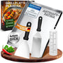 Blumtal Plancha Grill Set Gasgrill - 30x40 cm Edelstahl. Rechteckige, silberne Edelstahl-Plancha zum Grillen auf Gasgrills.