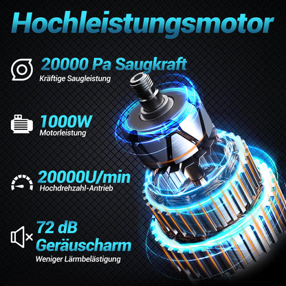 LDHTHOPI Akku-Staubsauger für Makita 18V, 20000 Pa, ohne Akku, Blau