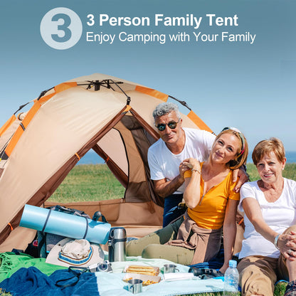 BETENST Pop Up Campingzelt - 3-Personen Familienzelt Wasserdicht Winddicht