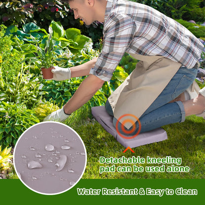 Ohuhu Kniebank 2-in-1 Gartenhocker klappbar mit Werkzeugtasche