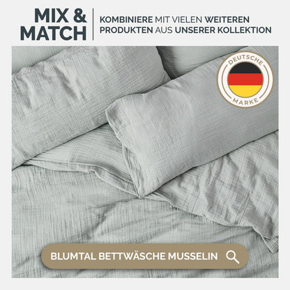 Blumtal Tagesdecke Musselin 150x200 cm, Baumwolle, Grün