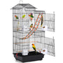 Yaheetech Vogelkäfig mit Spielzeug für Ziervögel – Schwarz, 99cm. Schwarzer Gitterkäfig, 99cm. Bietet Ziervögeln Behausung und Spielbereich.